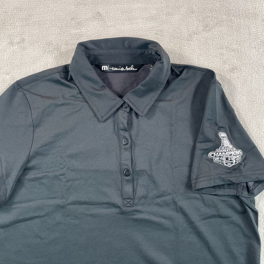 LA Kings Stanley Cup Champions x Travis Mathew Golf Polo Shirt Women Large NWOT